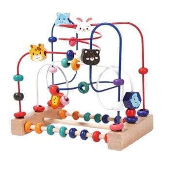 Montessori Wooden Bead Maze Toys Toddler Early Learning Educational Puzzle Math for Children