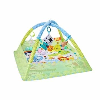 baby play gym mat with net green color