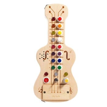 Wooden Guitar Musical LED Light Montessori Busy Board