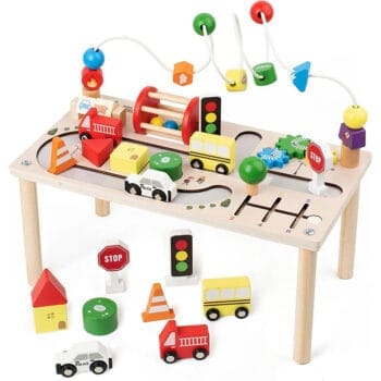 Wooden Montessori Activity Table for Toddlers